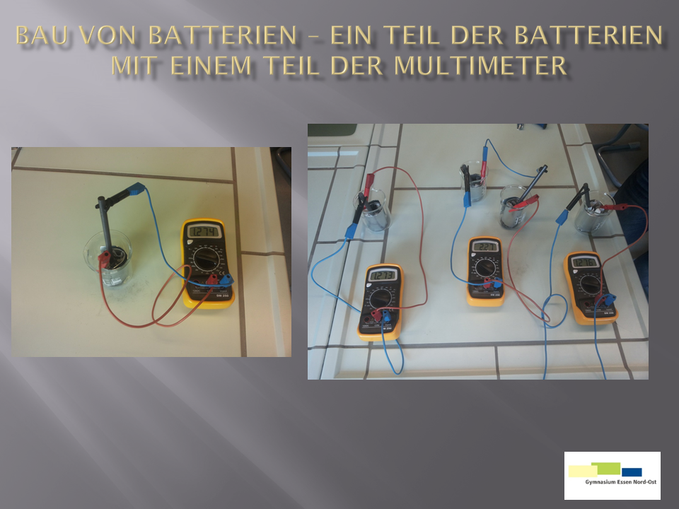 RWE Schulwettbewerb 2016: Energieeffizienz verschiedener Lichtquellen und Bereitstellung der Energie durch selbst gebaute Batterien.